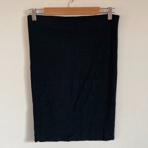 Loft Classic Black A-Line Midi Skirt